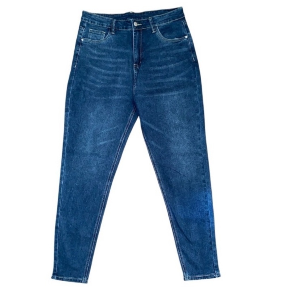 JEANS-Denim High Waist Skinny Fit Dark Blue Wash in Size Large Regular 30” x 27”